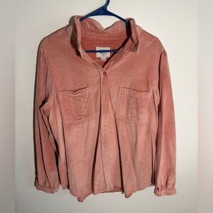 American Eagle Coral Corduroy Shirt Jacket
